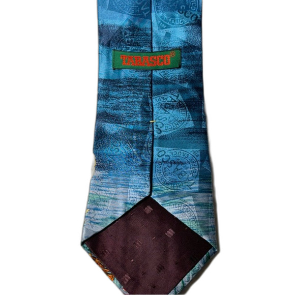 Tabasco Colorful Fish Pattern silk Tie with Tabasco sauce - Picture 6 of 7